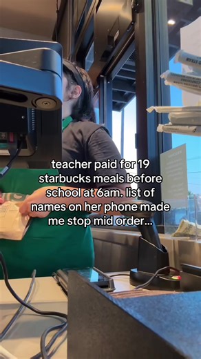 I work morning shift at Starbucks. Monday. 6am. First customer of the day. Woman walks in. Teacher lanyard. Bags under her eyes. “19 drinks and breakfast sandwiches, please.” I start the order. She pulls out her phone. Starts reading names. “Can you write them on the cups? Just first names.” I grab a marker. She reads them slowly. I write. Then I see the list. Next to every name, a note. Hasn’t eaten since Friday. Only gets lunch at school. Mom lost her job. 19 names. 19 notes. She’s been tracki