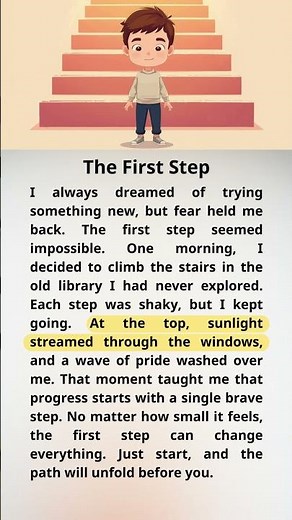 ✨ The First Step | Easy English Reading #reading
