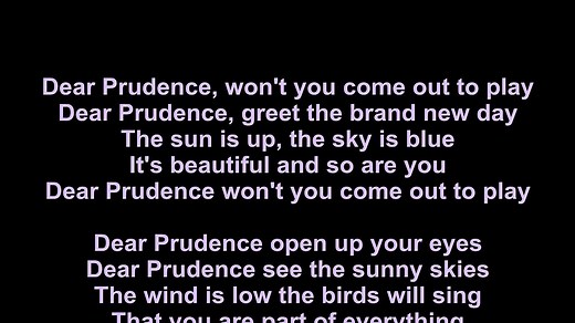 Beatles – Dear Prudence Lyrics