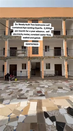 Ex: Newly-built Two bedrooms self contained Apt renting Oyarifa. 2,200gh per month for a year advance. self electricity meter, constant water flow, walled and gated. 0247521825 #tiktokghana🇬🇭 #fyp #goviral #1millionviews #mcbarristerproperties