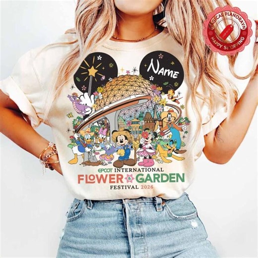 Personalized Mickey Epcot International Flower & Garden Festival 2026 Shirt, Mickey and Friends Figment Gardener, WDW Epcot Family Vacation - Etsy