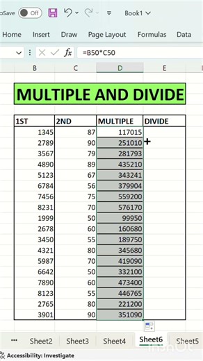 Learn multiplication & division in Excel the easy way ✖️➗ #excel #exceltips #exceltutorial