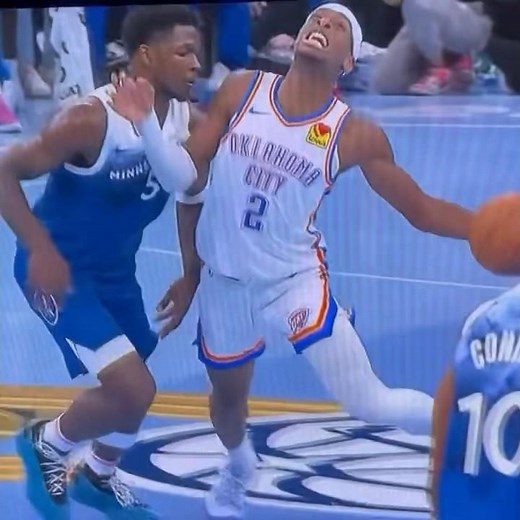 🤣 Shai Gilgeous Alexander Flop Foul Call On Anthony Edwards Thunder Vs Timberwolves Highlights