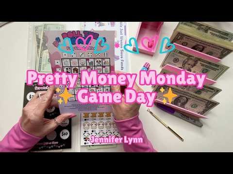 Pretty Money Monday 💕 Gameday Cash Stuffing + Mini Savings Challenges | One Month Ahead Goal ✨