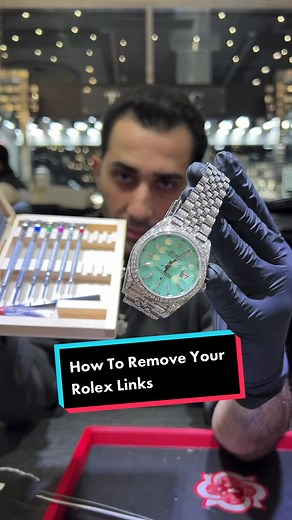 How to properly remove your Rolex links for a perfect fit. Don’t forget to keep your pins and links in a safe place. #rolex #watches #jewelry #howto