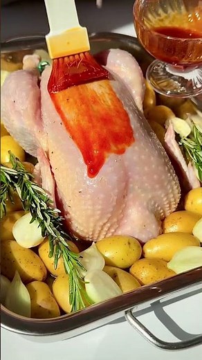 Creamy Boursin Roast Chicken with Honey & Herbs 🔥🍗 #roastchicken #boursin #comfortfood