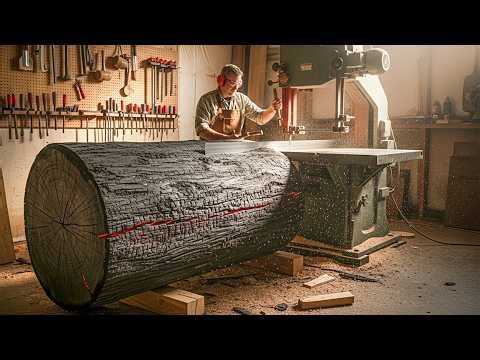 Skilled Woodworking Process, Shaping a Strong Unique Ebony Monolithic Dining Table