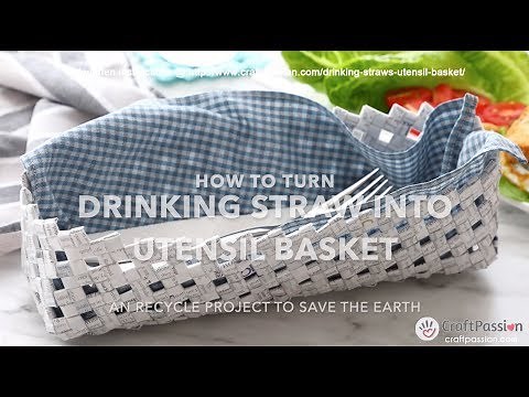 How To Make Basket From Drinking Straws - Recycle Project
