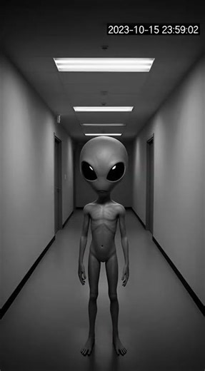 CCTV Captures Grey Alien Erasing a Ghost… Then Glitches Out