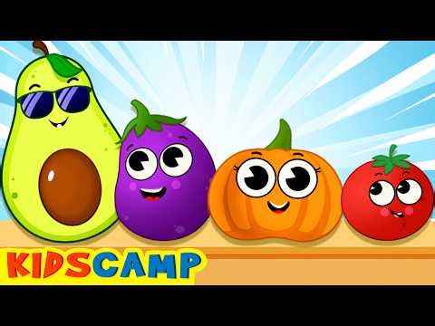 🥕🥦 Ten Veggies On The Shelf | Learn Vegetables & Counting 1-10 + More Kids Songs | KidsCamp