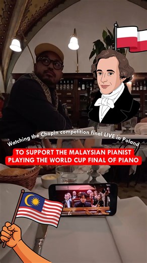 the KUL things on Instagram: "Did you catch Malaysian pianist Vincent Ong playing the World Cup final of piano, the Chopin Competition last round? All good if you didn’t, it started at 3.20am Malaysian time! 🇵🇱 But it was dinnertime for me in Poland so I made sure to watch it live — what an experience! I think he’s got a strong chance to win! #chopin #classicalmusic #poland #warsaw #mypolandtrip @vincent.ong_piano @plinkualalumpur"