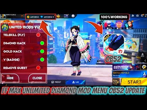 OB52 FREE FIRE UNITED_MOD_MENU_V12 🔥 UNLIMITED DIAMOND HACK 🔥 FF MOD MENU APK 2026