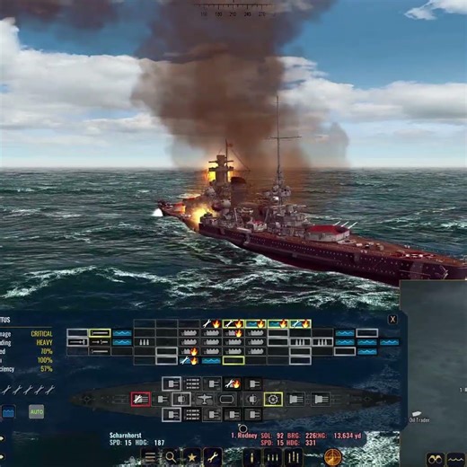 Four 16 Inch Shells Hit Scharnhorst Simultaneously #WarOnTheSea