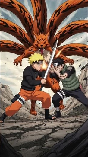 Naruto fighting with nine tailed fox #DreamScreenAI #naruto #animecharacter #anime