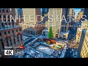 USA Christmas 4K | Magical Winter Cities Sparkling Lights & Holiday Atmosphere UHD