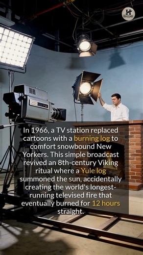 How a blizzard and a burning log accidentally created the most boring yet beloved TV show in history. #history #facts #ancientdiscoveries | The History Page