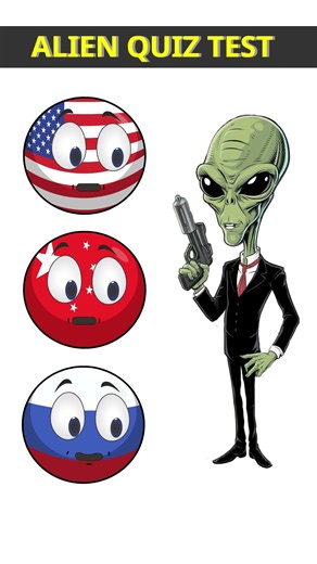 Funny Countryball Quiz with Alien 👽 China vs Russia vs America | Countryball Animation
