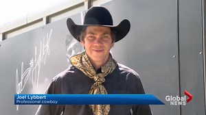 Alberta cowboy trains orphan buffalo to ride