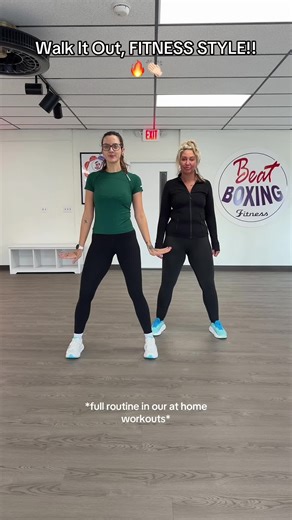 Walk It Out, FITNESS STYLE!! This one’s always been a favorite routine!! 🤍🤍 *full workouts with us through the Beat Boxing Fitness app on the app store*