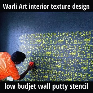 wall putty Stencil design Warli texture | Creative Hacks