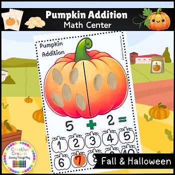 Kindergarten Pumpkin Addition Math Center - Fall & Thanksgiving Activity