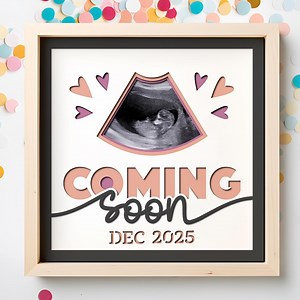 Ultrasound Shadow Box SVG File: Pregnancy Announcement Keepsake (digital Download) - Etsy