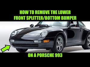 How To Remove The Front Splitter/Lower Front Bumper From a Porsche 993