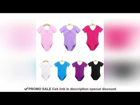 Kids Girls Ballet Leotards Gymnastics Costume Short Sleeve Gymnastics Leotard Dance Bodysuit Ballet