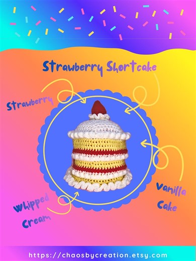 Strawberry Shortcake Hat: Handmade | Crochet | Dessert-themed | Beanie - Etsy