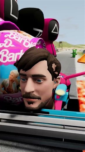 Huggy wuggy & mario Cars & soic & VS BOLLARD BARBIE 023 & in beamng| BeamNG.Drive #072