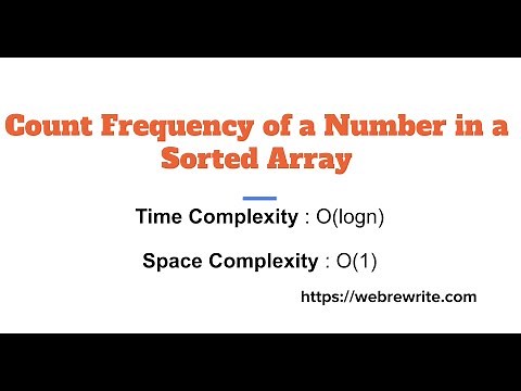 Count Occurrences/Frequency of a Number in a Sorted Array