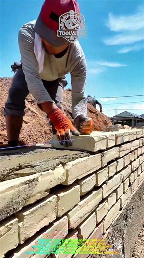 Natural Stone Wall Installation Process | Professional Stone Masonry Technique #shorts