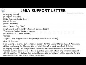 How To Write LMIA Labour Market Impact Assessment Support Letter Steps Guide | Writing Practices