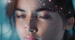 Artificial intelligence systems capable of recognizing faces and analyzing behavior to prevent crimes. concept