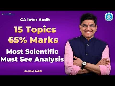 65% Marks from Just 15 Topics 🔥 CA Inter Audit Strategy (Past 6 Exams Analysis)