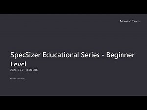 SpecSizer Educational Series – Beginner Level