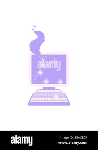 glitter effect animation of broken computer graphic vector illustration design Stock Video Footage - Alamy