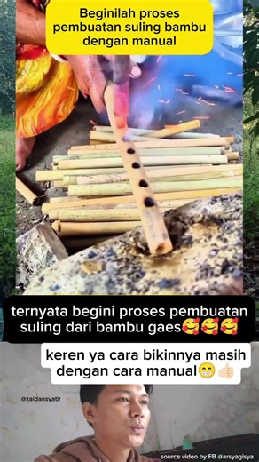 Ternyata begini proses pembuatan suling dari bambu🥰#tahukahkamu #videoviral #storywa #tutorial #fyp