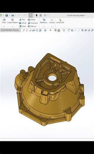 Clutch Housing in 3D | CAD #shortvideo #engineering