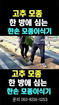 [Korea Agricultural & Fisheries TV] Do you know about the one-hand seedling transplanter that all...