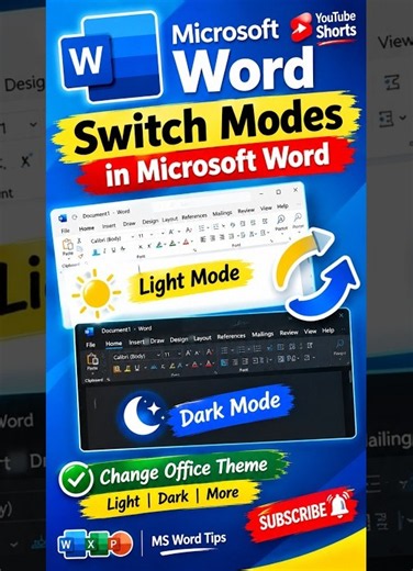 How to Switch Modes in Microsoft Word | Light Mode & Dark Mode 💻