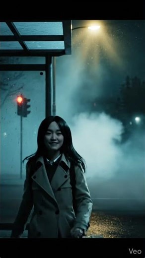 Scary bus stop scene at night.. #horrorshorts