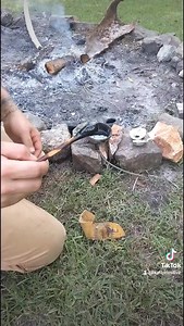 The full how-to pine pitch video is on the HuntPrimitive YouTube channel. This will give you the gist of it though. | HuntPrimitive / Gill's Primitive Archery