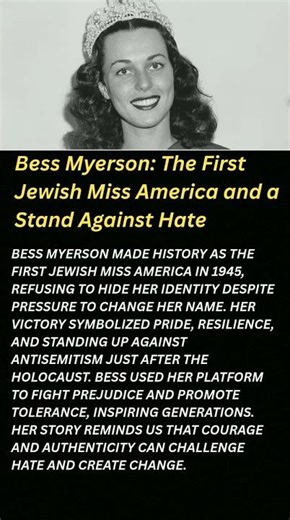 Bess Myerson: The First Jewish Miss America and a Stand Against Hate#shorts