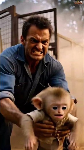 Tiny Monkey Saves Lion From Illegal Truck 😱🦁 #Shorts