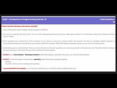 CS201 Quiz # 4 Solution || CS201 - Introduction to Programming || Fall 2024