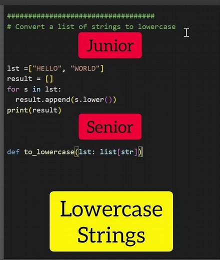 Lowercase strings from junior and senior perspectives
