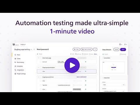 Intuitive and reliable test automation for startups - BugBug