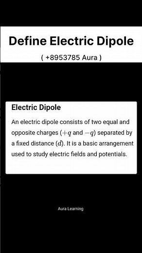 Define electric dipole #science