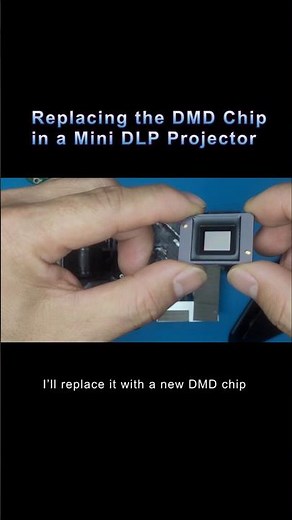DLP projector covered with white spots